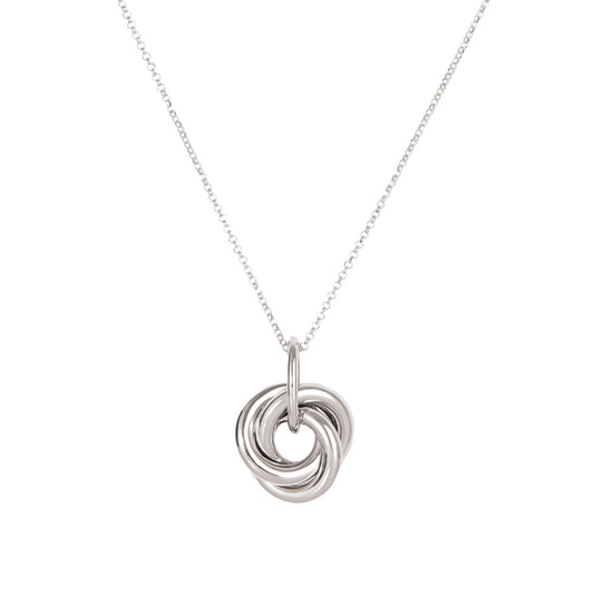 Argento Silver Statement Link Knot Necklace