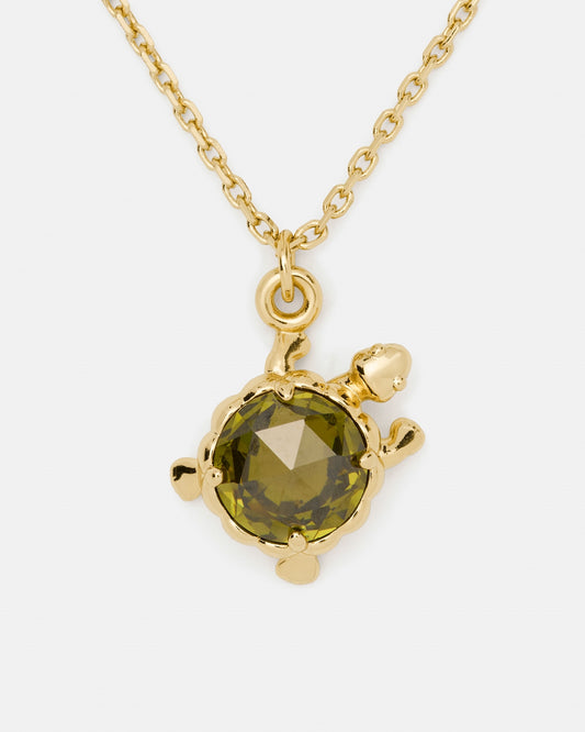 Kate Spade New York Gold Secret Garden Green Turtle Necklace