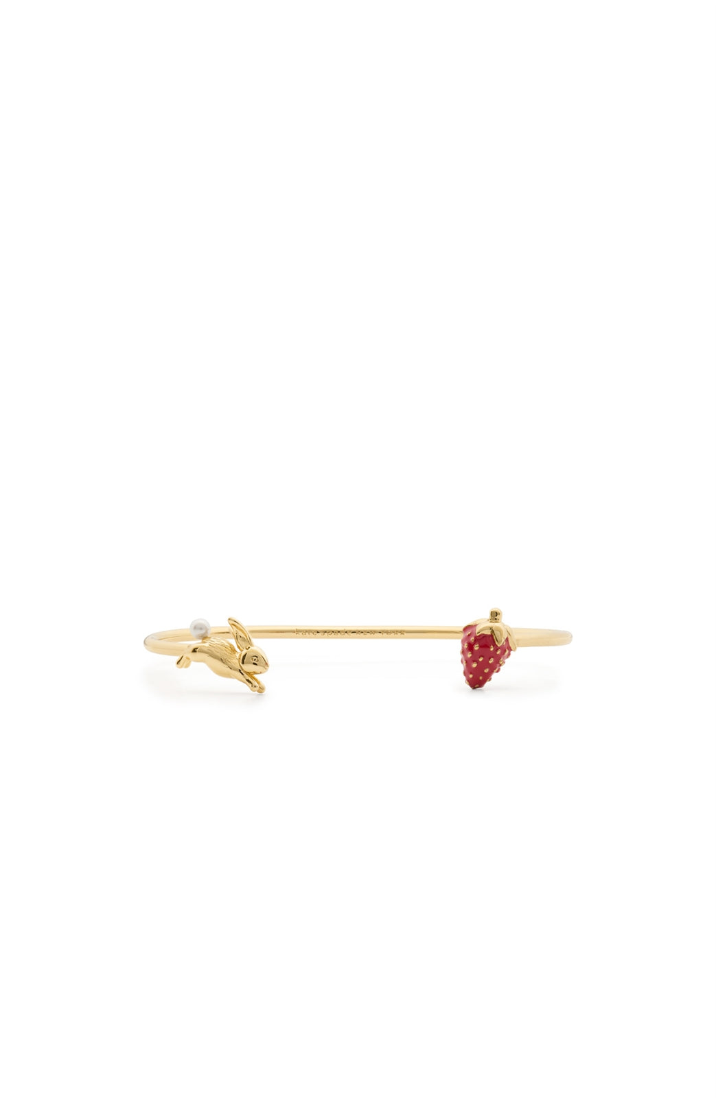Kate Spade New York Gold Secret Garden Red Strawberry Rabbit Bangle