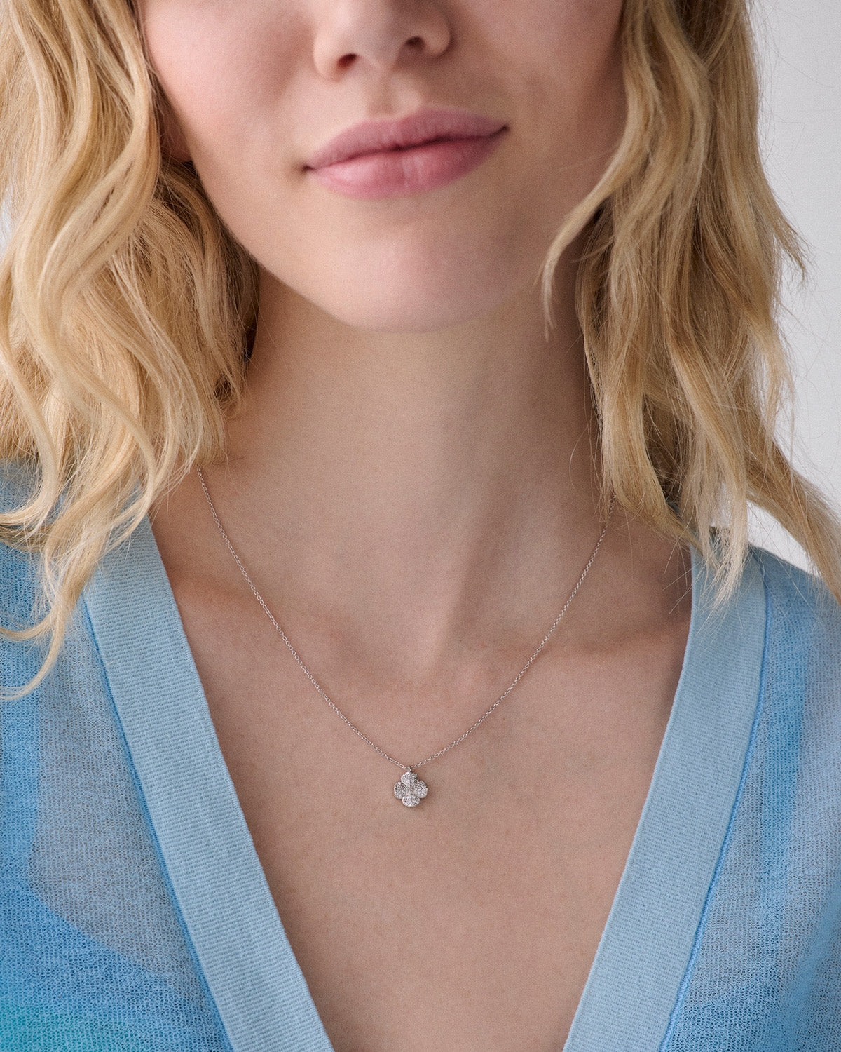 Kate Spade New York Silver Spade Flower Pavé Necklace