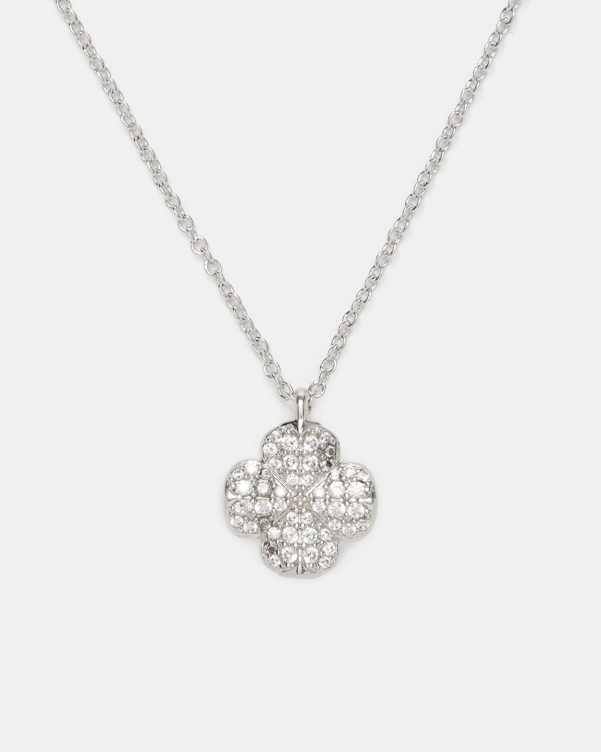 Kate Spade New York Silver Spade Flower Pavé Necklace
