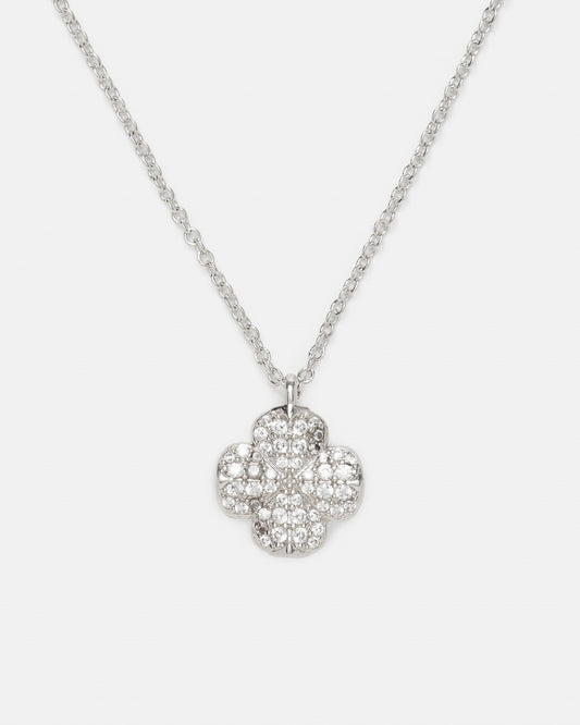 Kate Spade New York Silver Spade Flower Pavé Necklace
