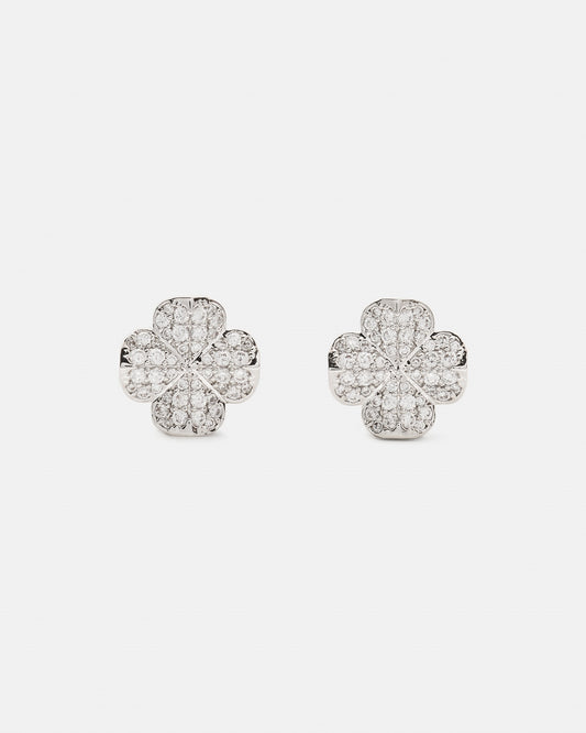 Kate Spade New York Silver Spade Flower Pavé Studs