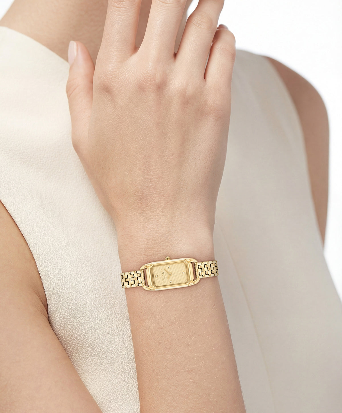 Coach Gold Cadie Rectangle Bracelet Watch