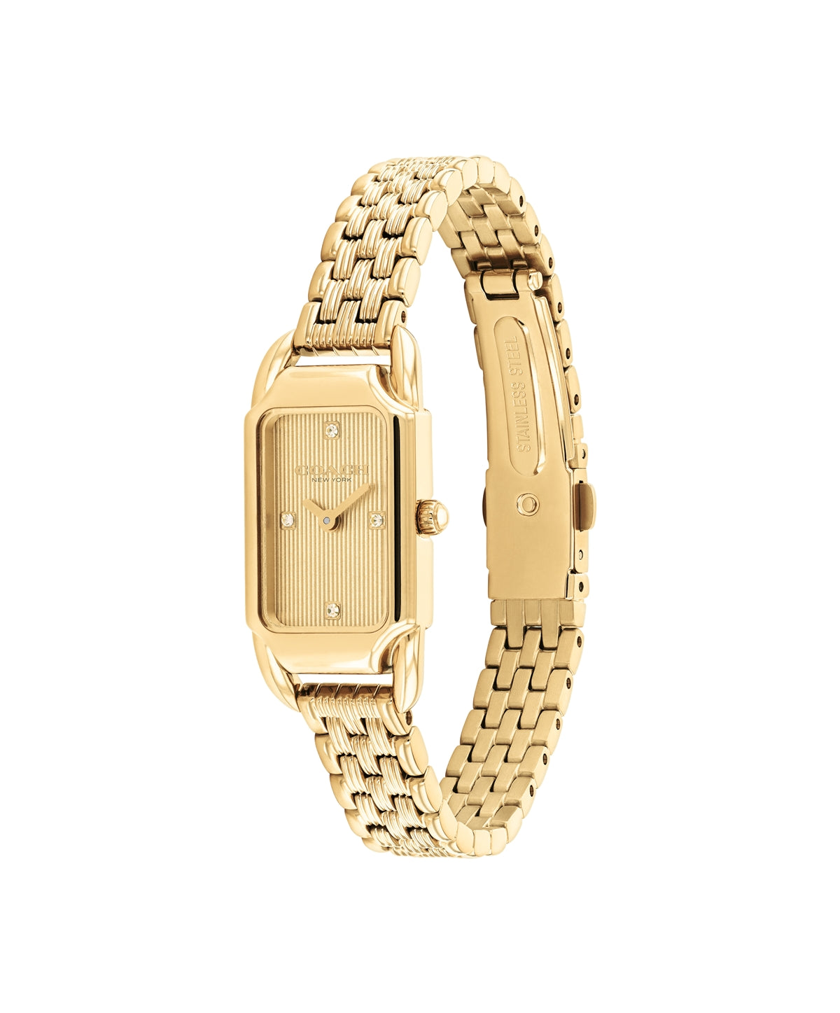 Coach Gold Cadie Rectangle Bracelet Watch