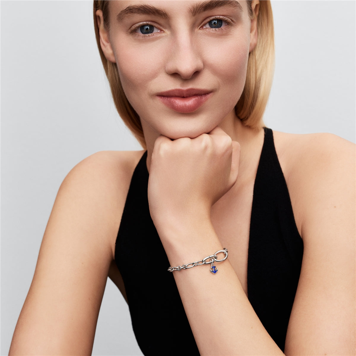 Pandora Silver Blue Anchor Mini Dangle Charm