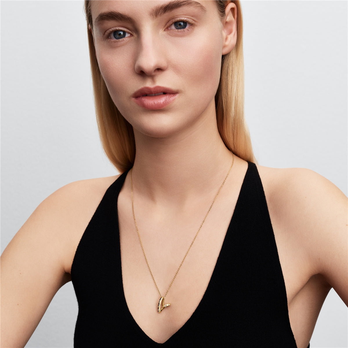 Pandora Gold Organically Shaped Stone-Set Heart Pendant Necklace