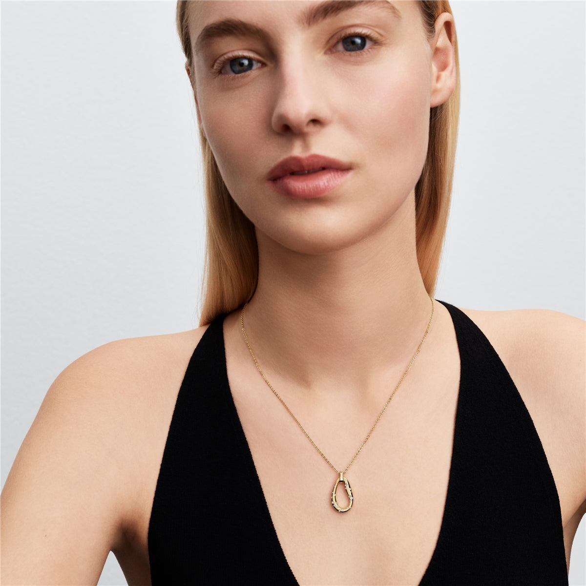 Pandora Gold Organically Shaped Stone-Set Pendant Necklace