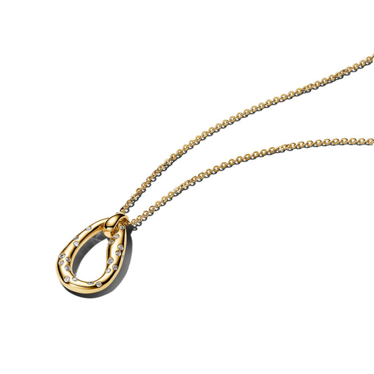 Pandora Gold Organically Shaped Stone-Set Pendant Necklace