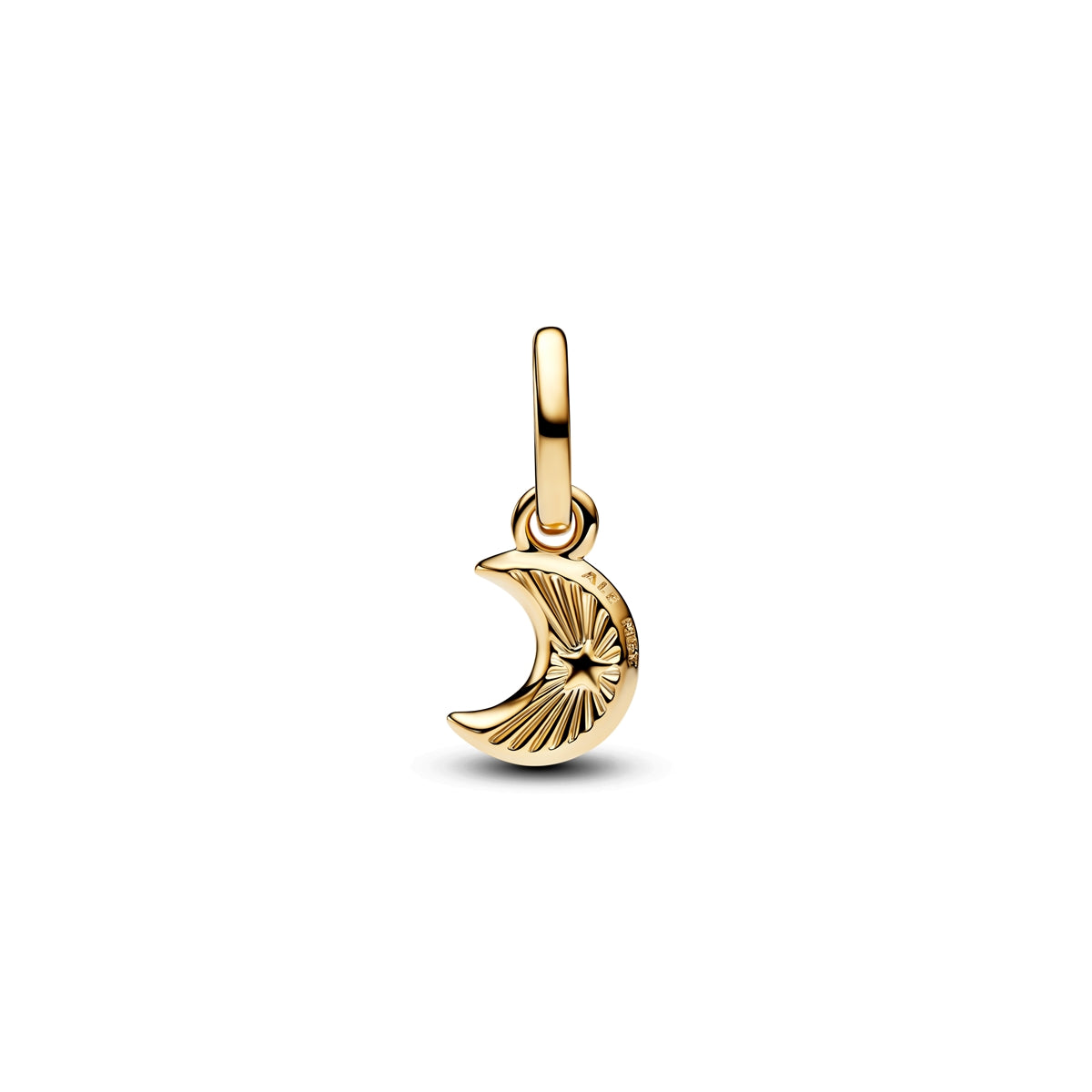 Pandora Gold White Crescent Moon Mini Dangle Charm