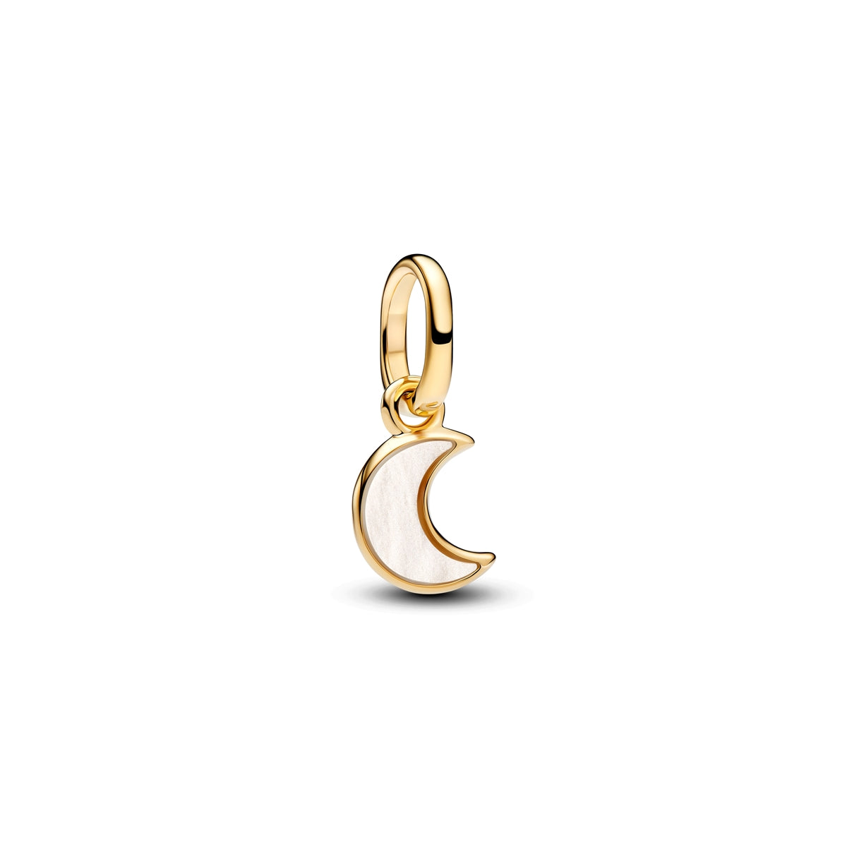 Pandora Gold White Crescent Moon Mini Dangle Charm