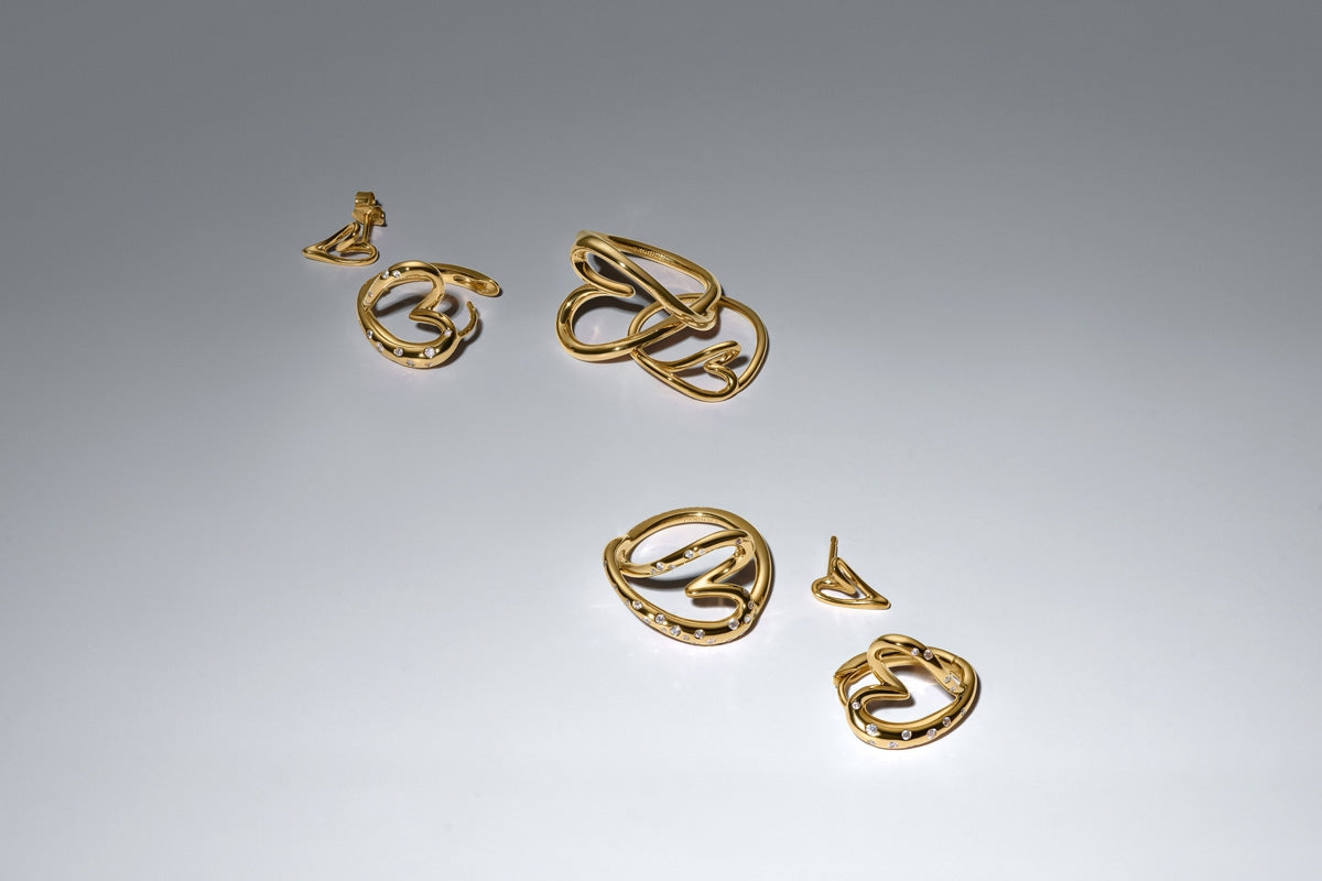 Pandora Gold Organically Shaped Stone-Set Heart Ring
