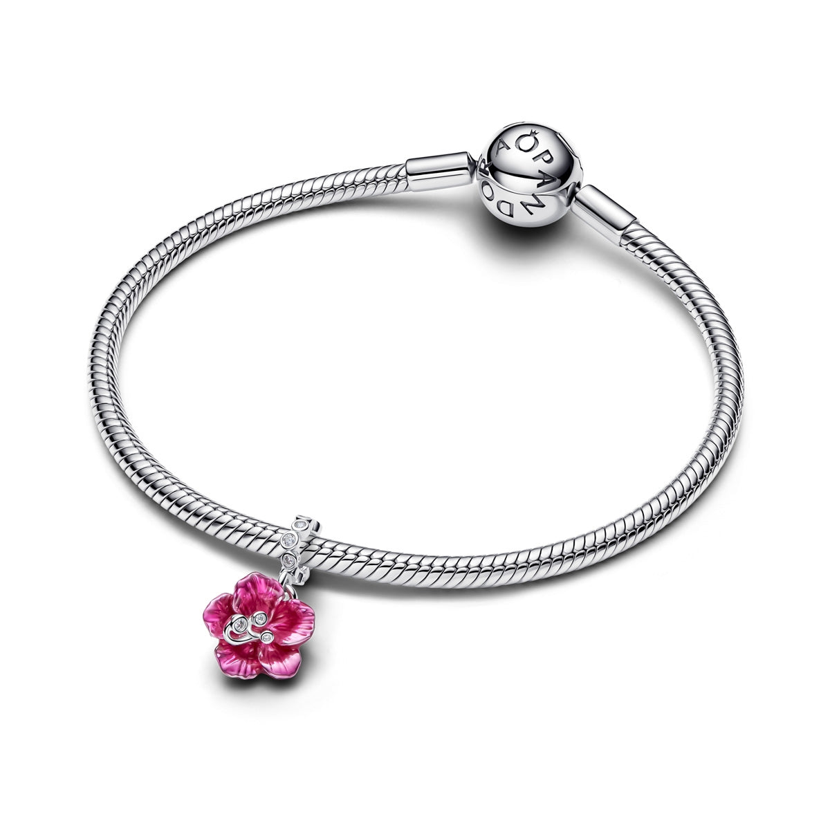 Pandora Silver Hibiscus Dangle Charm