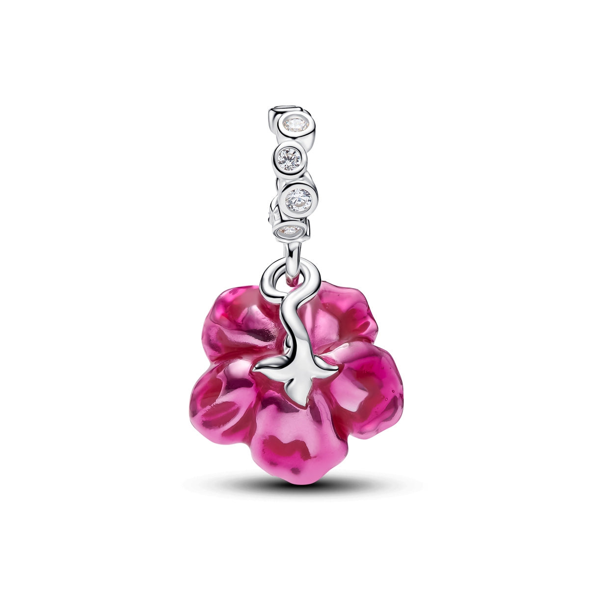 Pandora Silver Hibiscus Dangle Charm