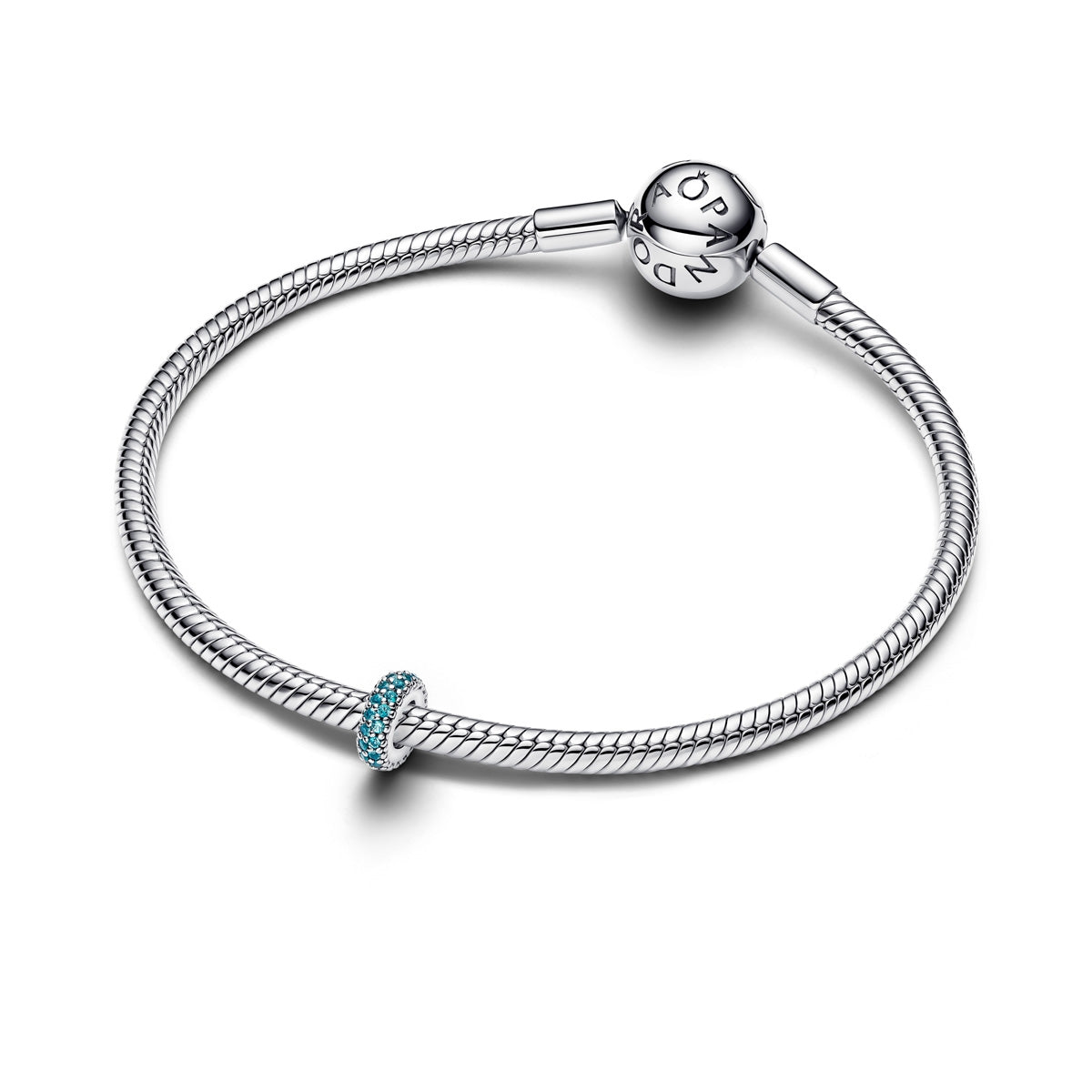 Pandora Silver Ice Blue Stone Spacer Charm