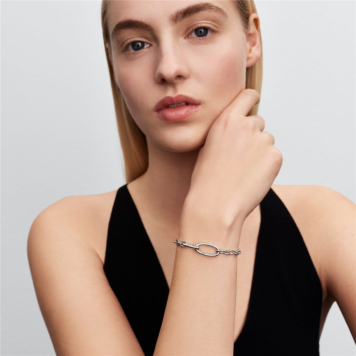Pandora Silver Openable Oval Link Chain Bracelet