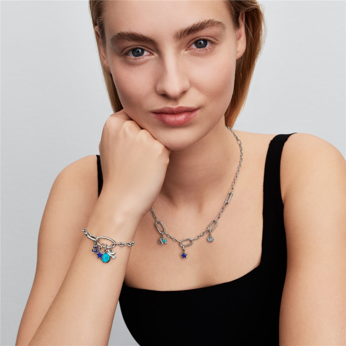 Pandora Silver Openable Oval Link Chain Bracelet
