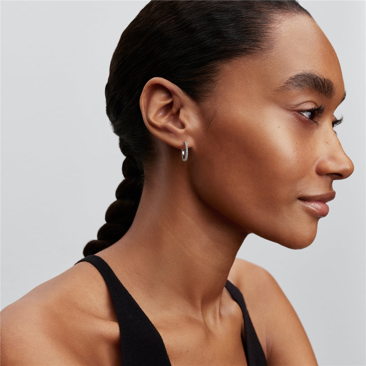 Pandora Silver Sparkling Mini Hoop Earrings