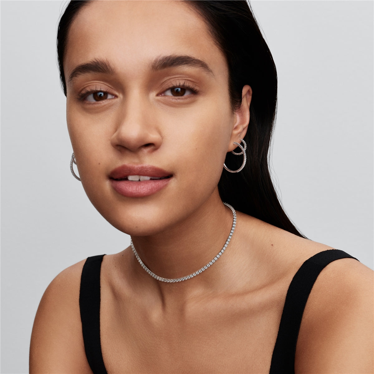 Pandora Silver Sparkling Mini Hoop Earrings