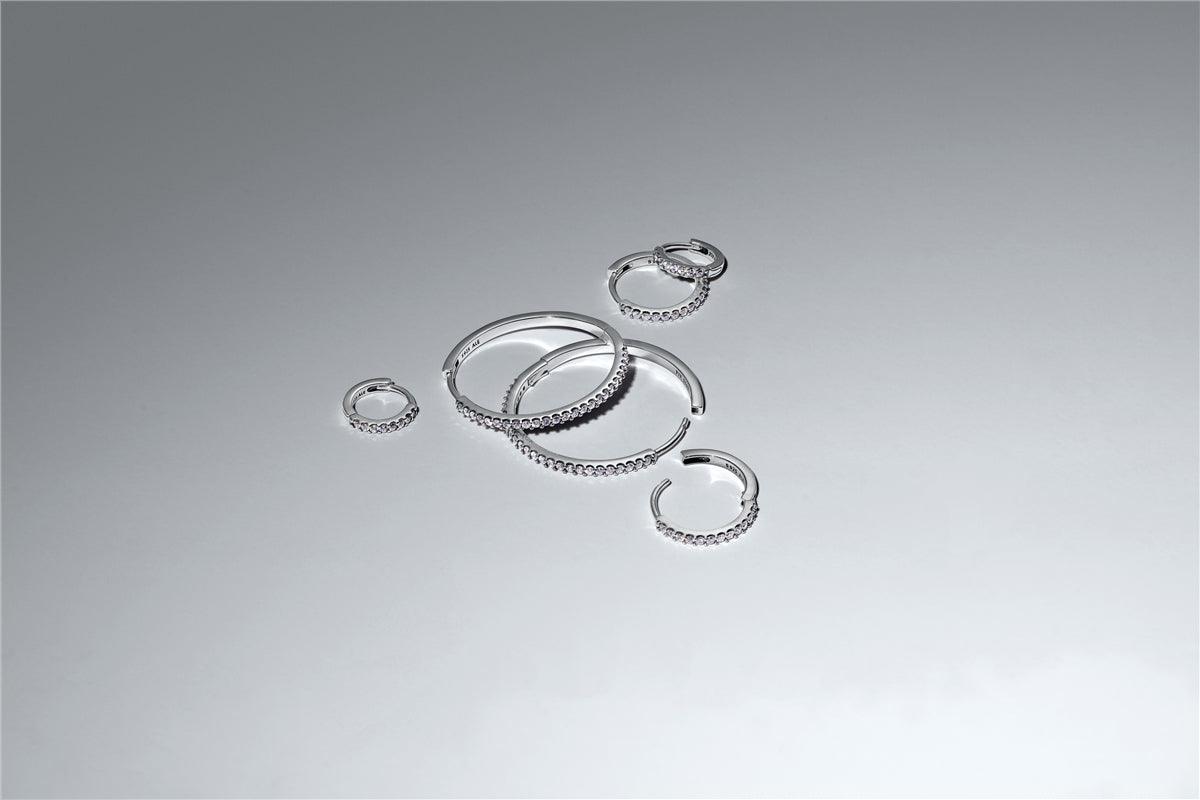 Pandora Silver Sparkling Mini Hoop Earrings