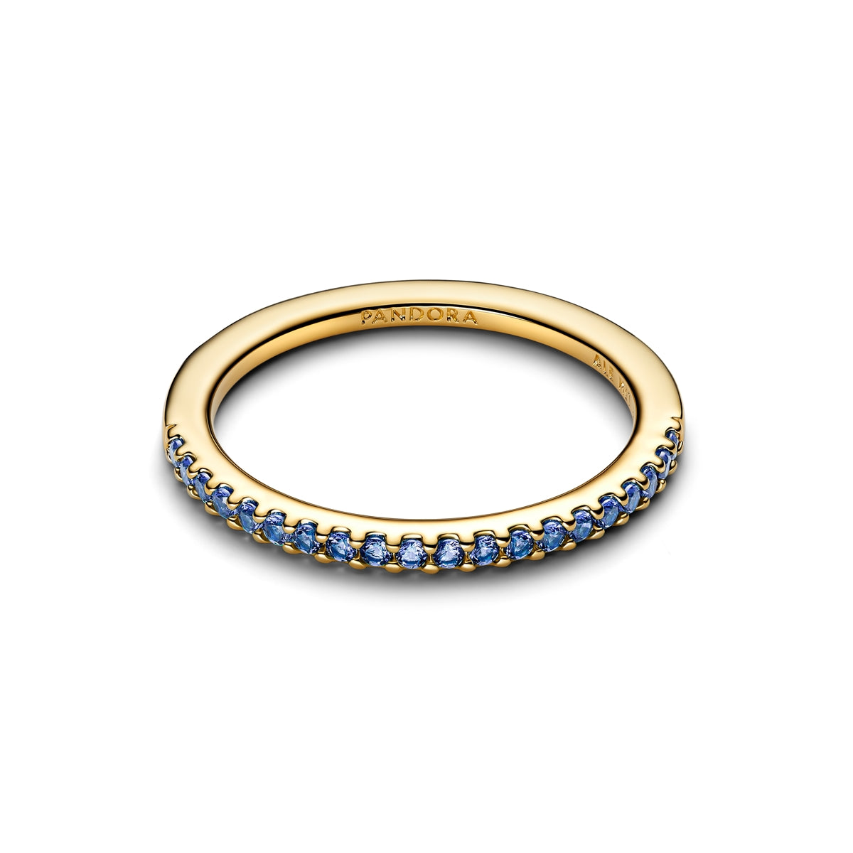 Pandora Gold Sparkling Blue Half-Eternity Band Ring