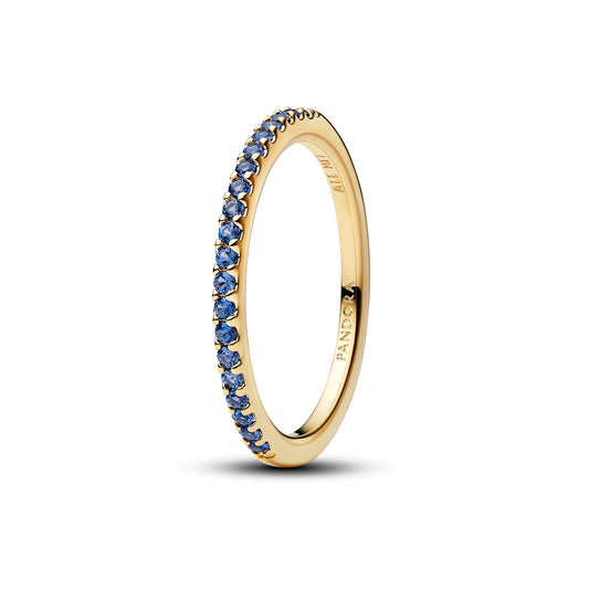Pandora Gold Sparkling Blue Half-Eternity Band Ring