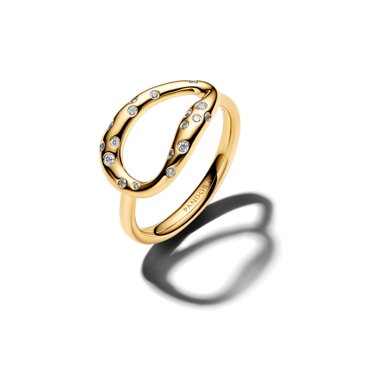 Pandora Gold Organically Shaped Stone-Set Statement Ring