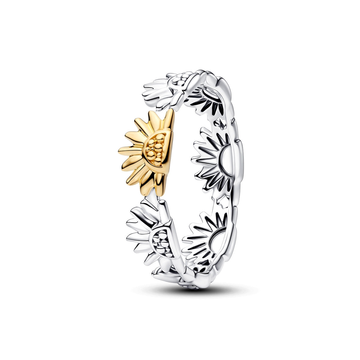 Pandora Sunflower Two-Tone Band Ring