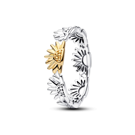 Pandora Sunflower Two-Tone Band Ring