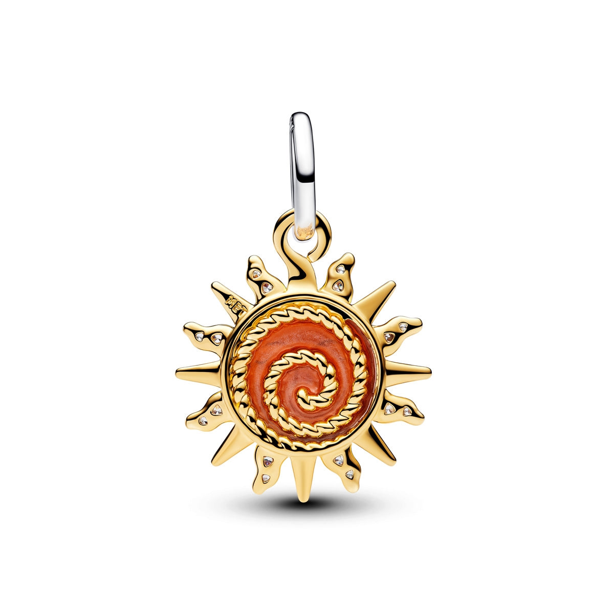 Pandora Gold Swirling Sun Two-Tone Dangle Charm