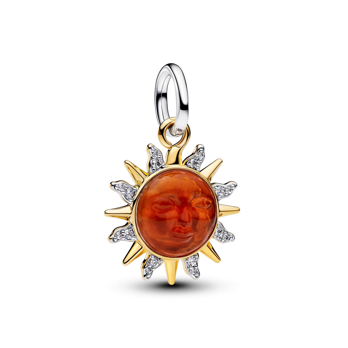 Pandora Gold Swirling Sun Two-Tone Dangle Charm