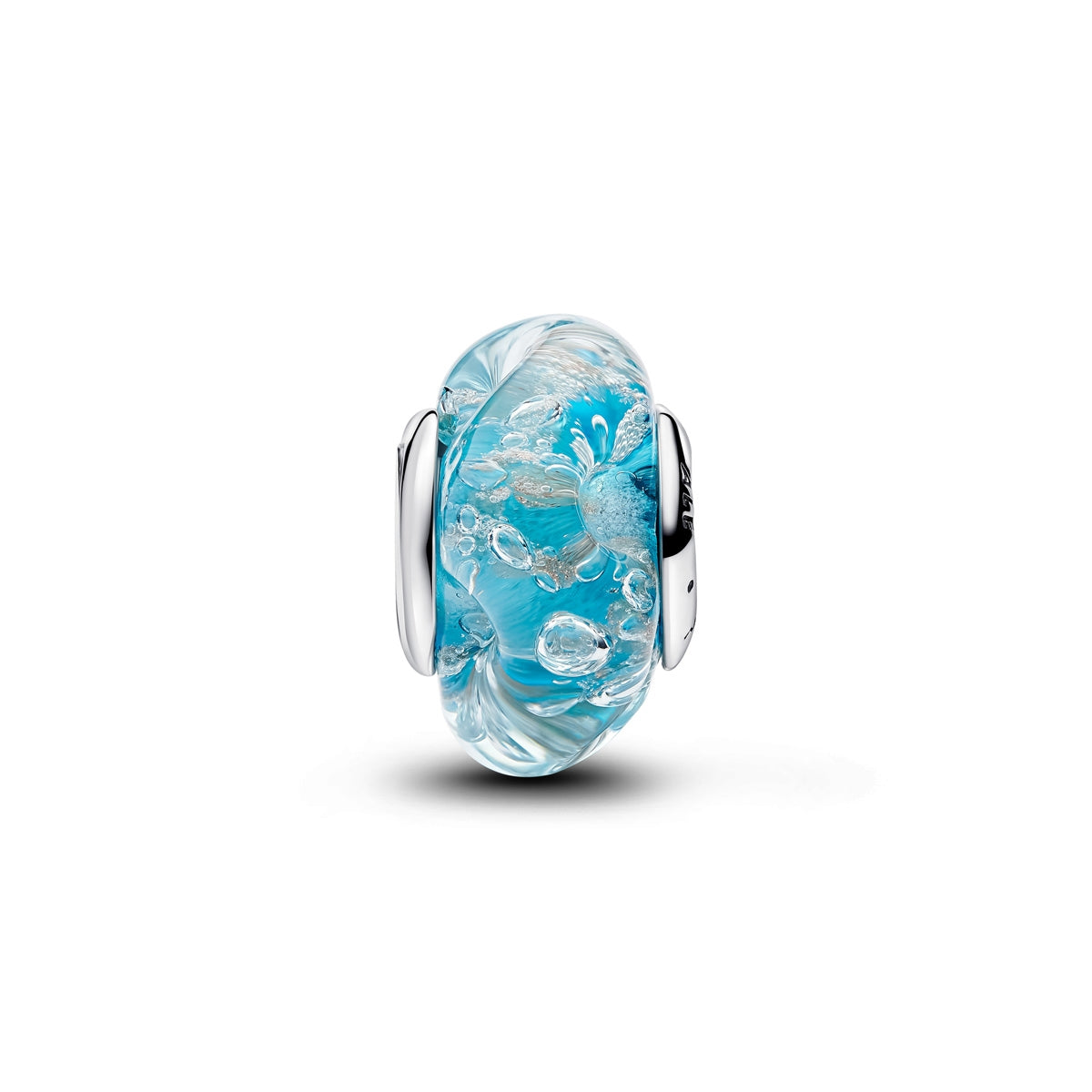 Pandora Silver Turquoise Murano Glass & Glitter Charm