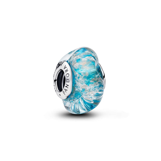 Pandora Silver Turquoise Murano Glass & Glitter Charm