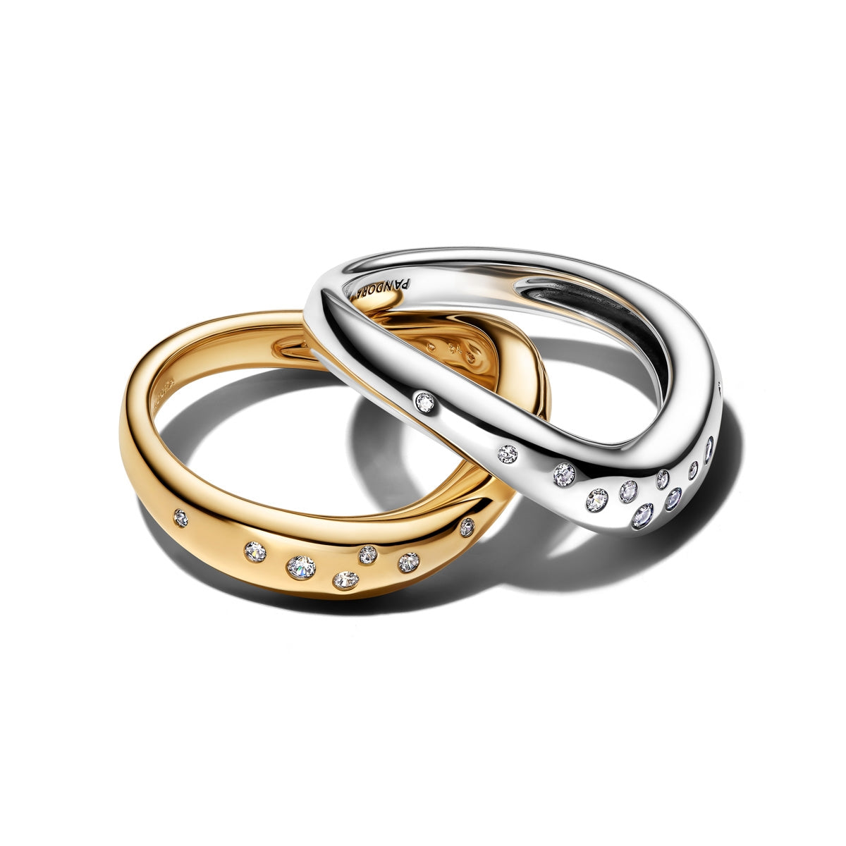 Pandora Organically Shaped Two-Tone Stacking Rings