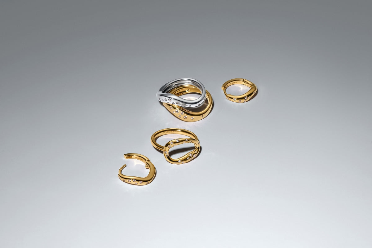 Pandora Organically Shaped Two-Tone Stacking Rings