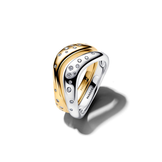 Pandora Organically Shaped Two-Tone Stacking Rings