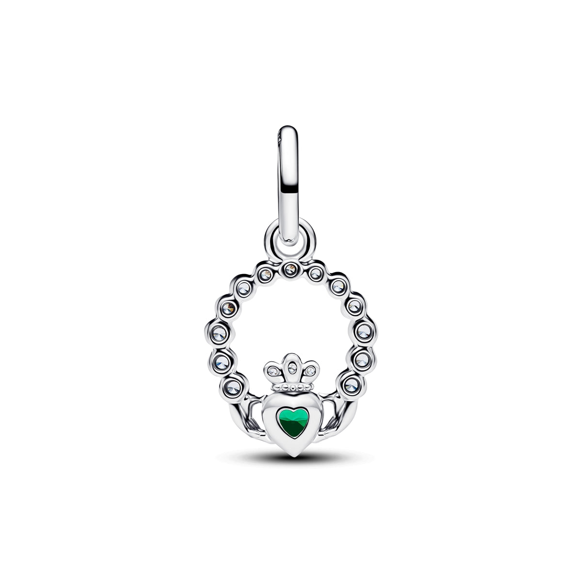 Pandora Silver Green Claddagh Charm