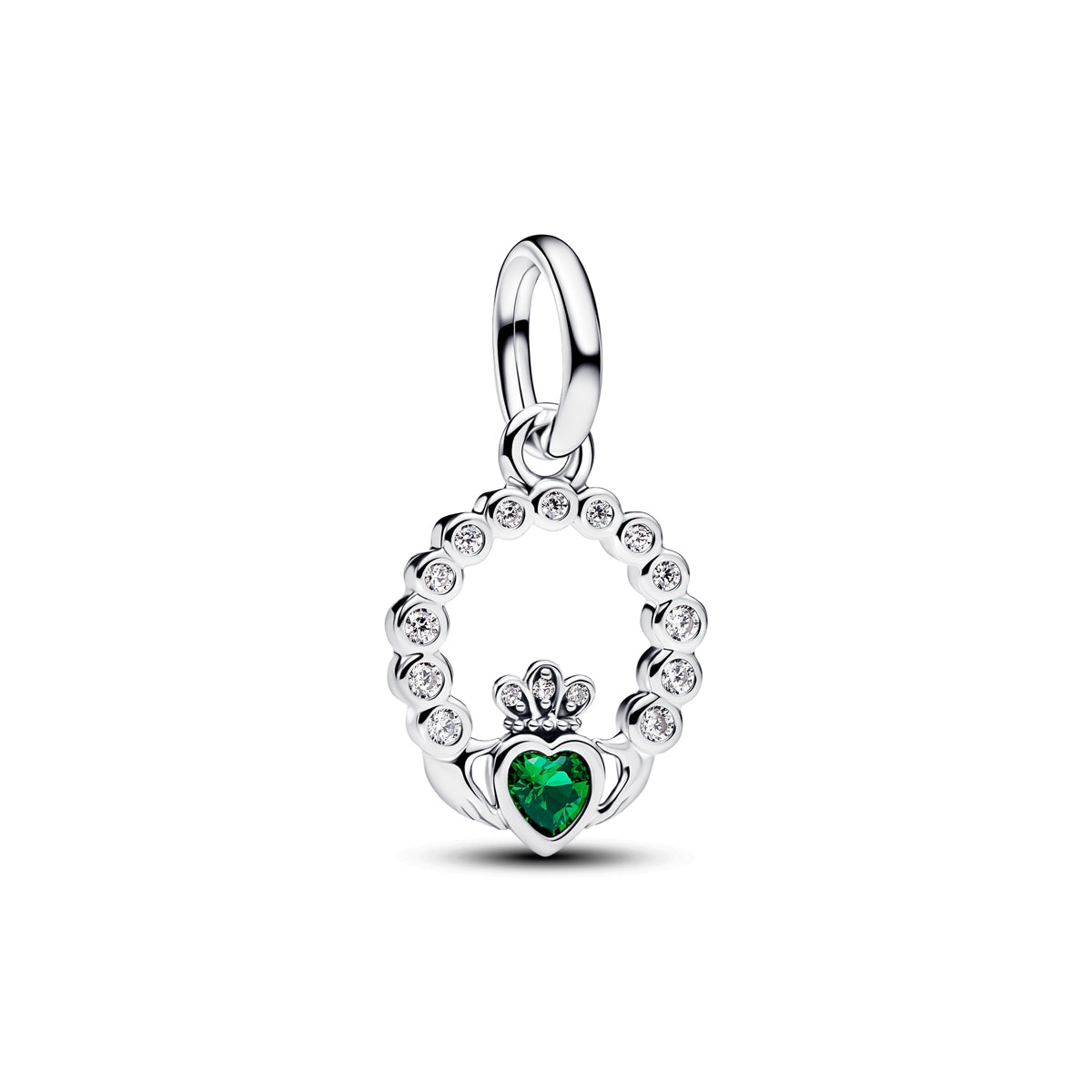 Pandora Silver Green Claddagh Charm