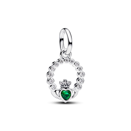Pandora Silver Green Claddagh Charm