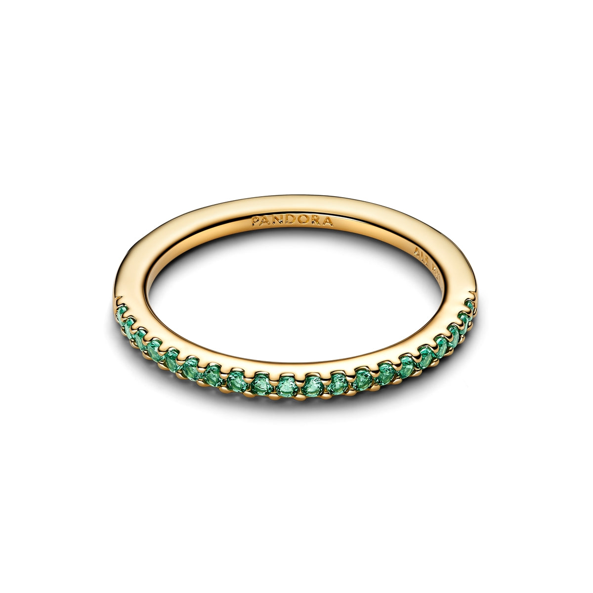 Pandora Gold Sparkling Green Half-Eternity Band Ring