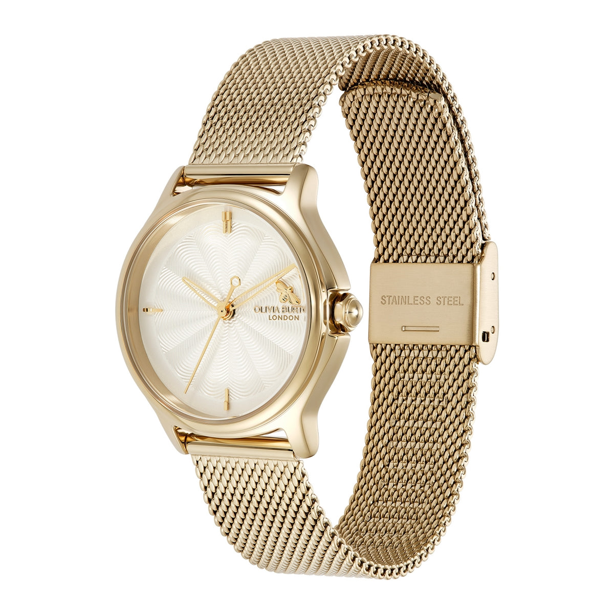 Olivia Burton Gold Classic Bee Gold Milanese Strap Watch