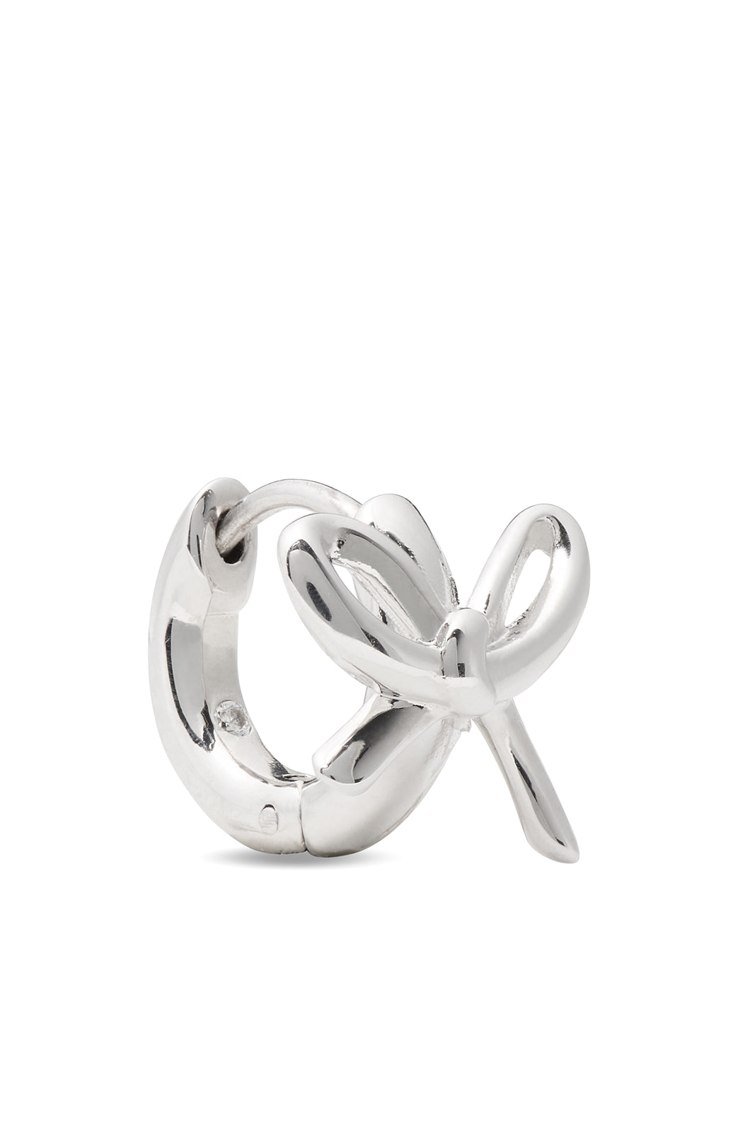 Kate Spade New York Silver Girlie Pearlie Bow Huggies