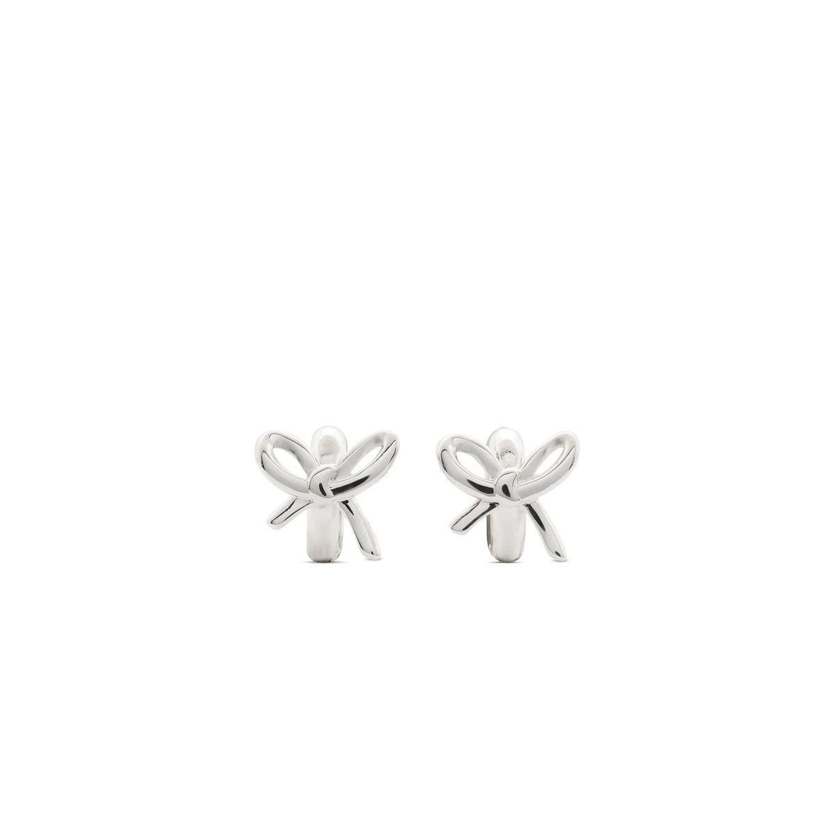 Kate Spade New York Silver Girlie Pearlie Bow Huggies