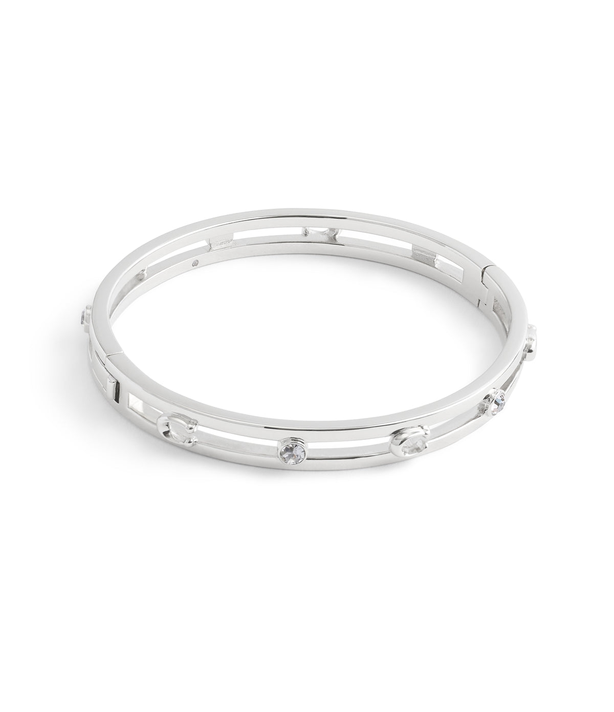 Coach Silver Open C Logo Hinged Bangle