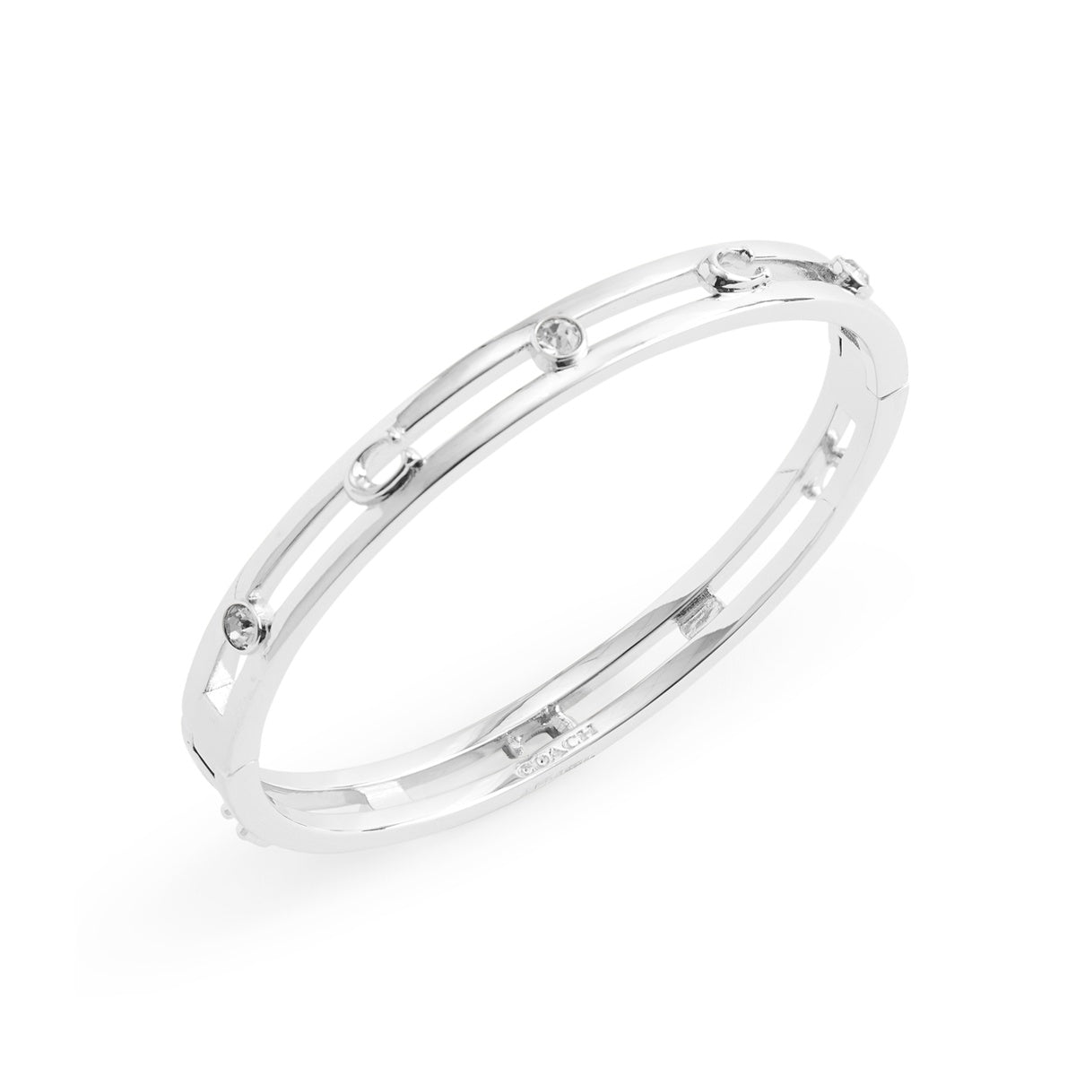 Coach Silver Open C Logo Hinged Bangle