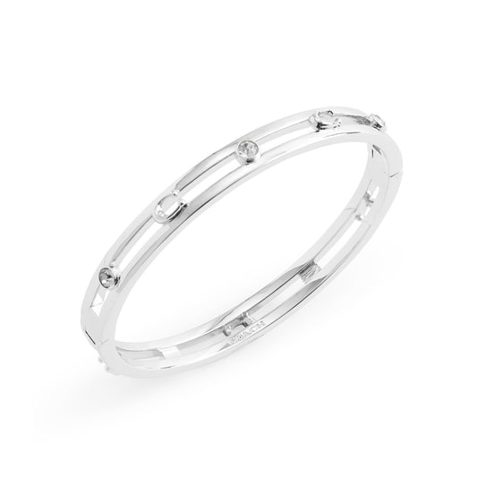 Coach Silver Open C Logo Hinged Bangle