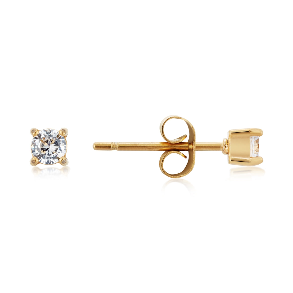 Over & Over Gold Stainless Steel CZ Drop Hoop & Stud Set