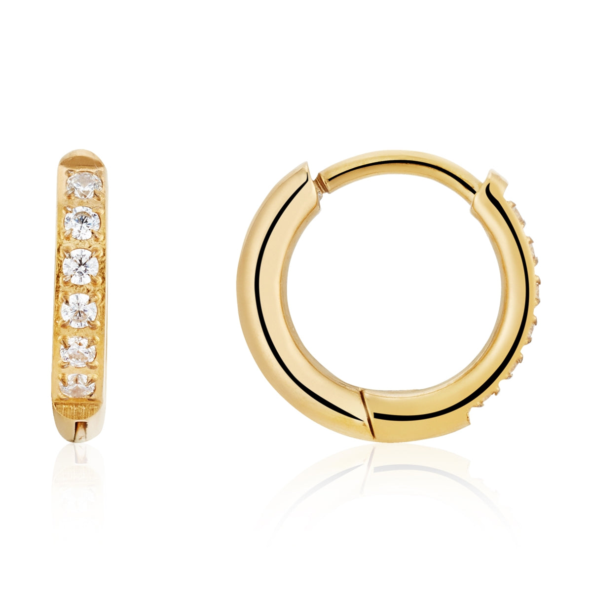Over & Over Gold Stainless Steel CZ Drop Hoop & Stud Set