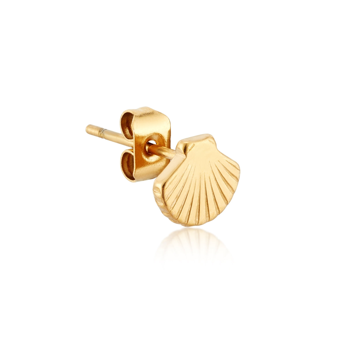 Over & Over Gold Stainless Steel Shell Stud & Hoop Set