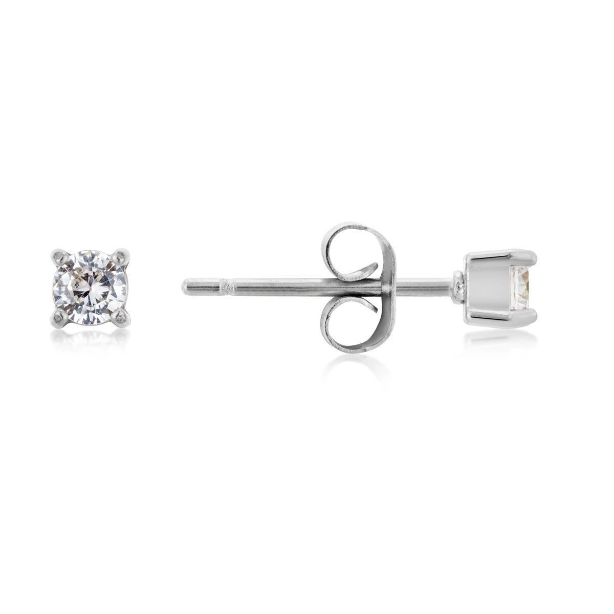 Over & Over Silver Stainless Steel CZ Drop Hoop & Stud Set